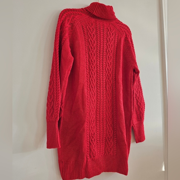 Francesca's Vibrant Red Turtleneck Sweater Dress - Picture 8 of 8